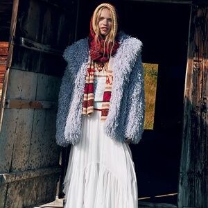 Free People Cabbie Fairisle Geometric Boho Euro Scandi Girl Hippie Hooded Scarf